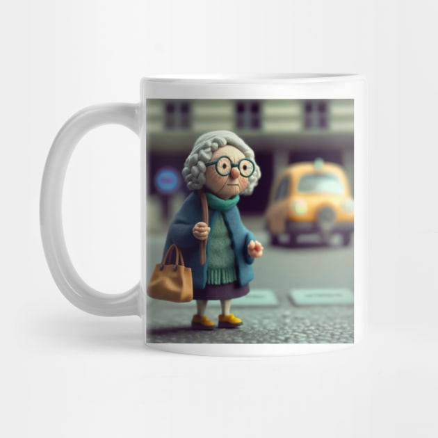 Clay Old Lady Crossing the Road 2 by AstroRisq